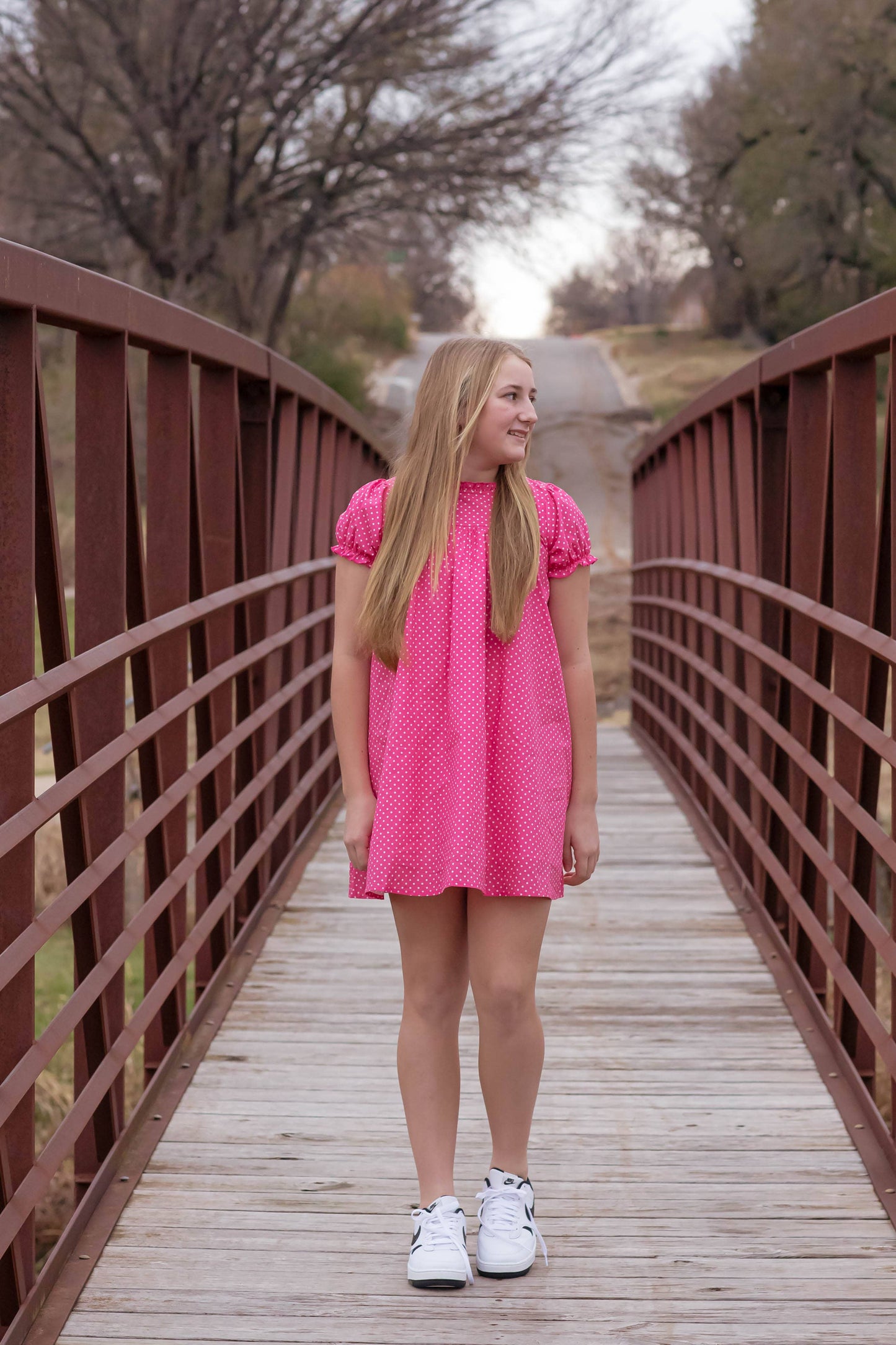 Girl's Pinky Polka Dress