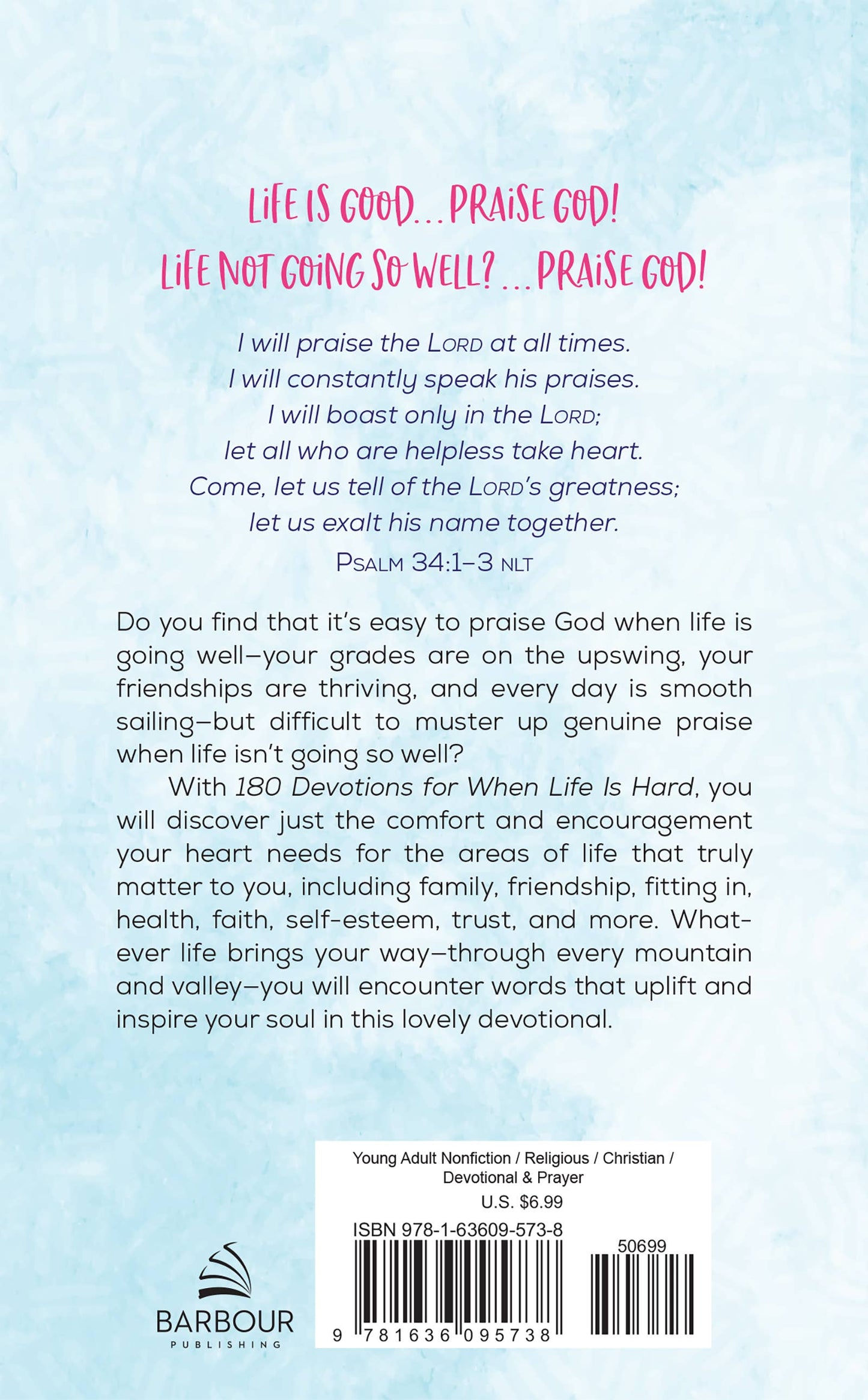 180 Devotions for When Life Is Hard (teen girl)