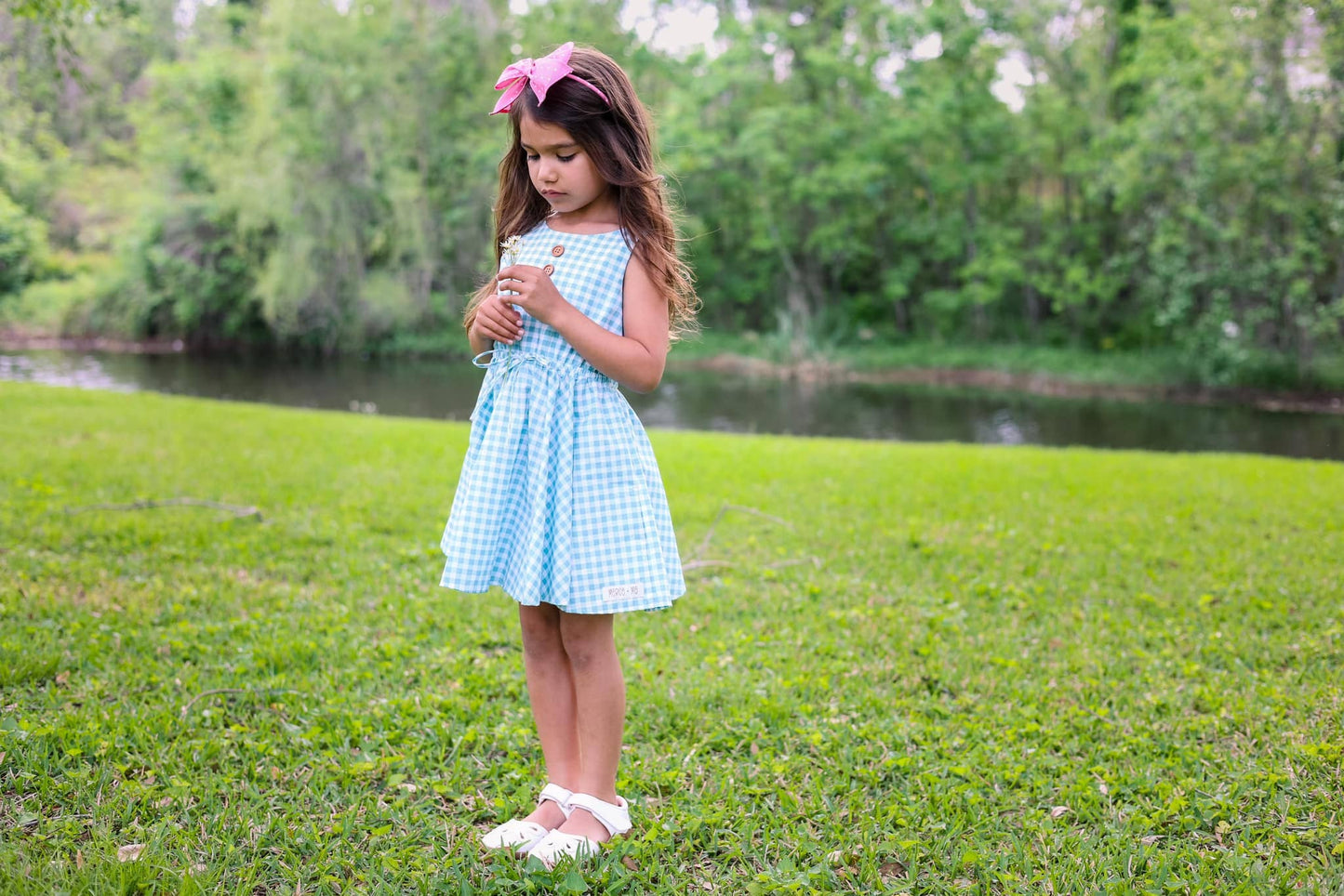 Girl's Gingham Twirl Dress