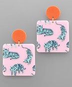 Tiger Acrylic Earrings