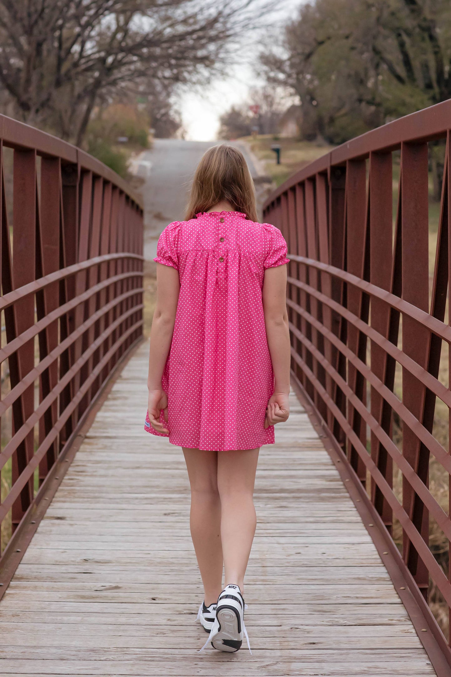 Girl's Pinky Polka Dress